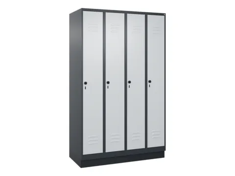 locker,HxBxD 1950x1200x500mm,4vak,vak B 300mm,draaigrendel,sokkel