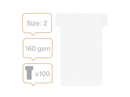 Planbord T-kaart Nobo nr 2 48mm wit
