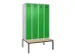 locker met bank,voor scheiding van kleding,HxBxD 2120x1200x815mm,4vak