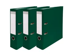 Pak 3 ordners PP/pap A4 80mm donkergroen