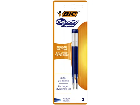Gelschrijvervulling Bic voor diverse gelpennen M blauw blister à 2st