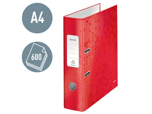Ordner Leitz WOW 180 1005 gelamineerd 600 vel rood