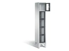 Lockerkast 1850x320x500mm 1x5 vakken Cilinderslot Poten, RAL7021