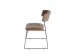 Stapelstoel Sledeframe Zwart met Kunstleer zitting Cognac