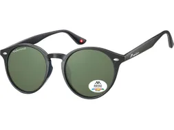 Zonnebril Montana met groen G15 gepolariseerd rond glas zwart