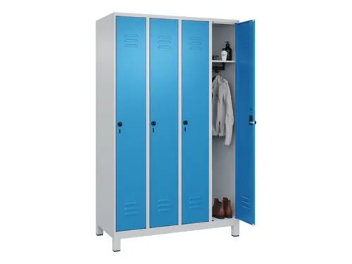 locker,HxBxD 1950x1200x500mm,4vak,vak B 300mm,draaigrendel,voeten