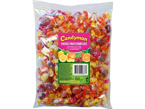 Zuurtjes Candyman frisse fruit zak 1 kilogram