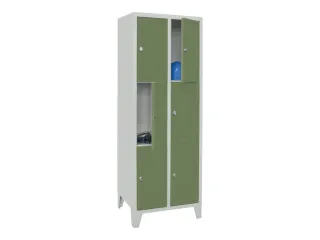 lockerkast,HxBxD 1850x600x500mm,2x3vakken,RAL7035,front RAL6011 - 2