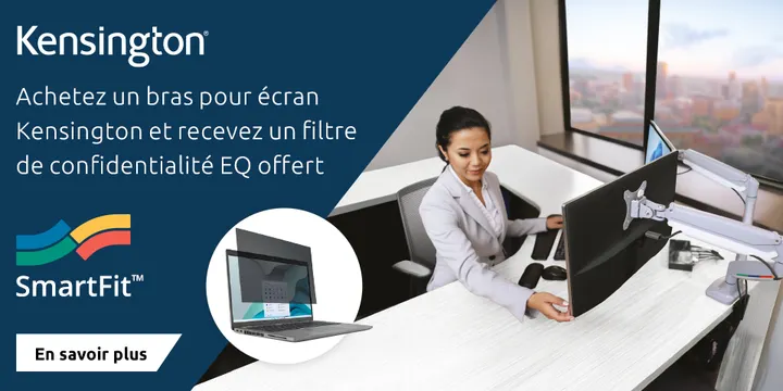 Filtre de confidentialité EQ offert pour l'achat d'un bras pour écran Kensington