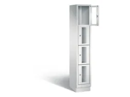 Lockerkast 1800x320x500mm 1x4 vakken Cilinderslot, Sokkel, RAL7035
