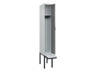 locker met bank,HxBxD 2120x300x815mm,1vak,vak B 300mm,draaigrendel - 1