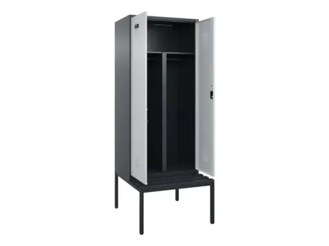 PBM-locker met bank,HxBxD 2120x800x815mm,2vak,vak B 400mm