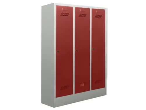 lockerkast v. kinderen,HxBxD 1300x780x300mm,3vak,RAL7035,front RAL3000