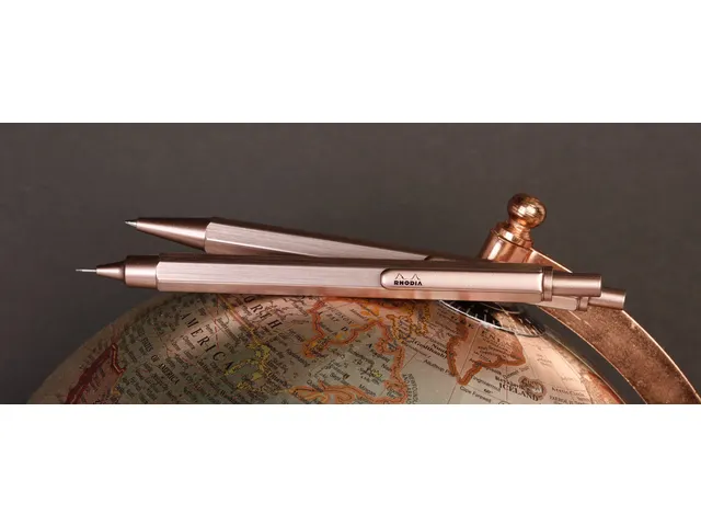 Rhodia scRipt zeshoekige balpen 0.7mm Aluminium Rose Zwart