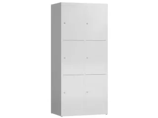 Lockerkast 1800x800x500mm 2x3 vakken cilinderslot, sokkel, RAL7035 - 1