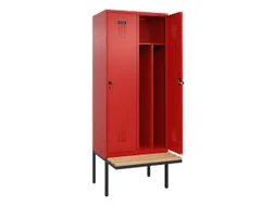 locker met bank,voor scheiding van kleding,HxBxD 2120x800x815mm,2vak