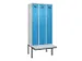 locker met bank,voor scheiding van kleding,HxBxD 2120x900x815mm,3vak
