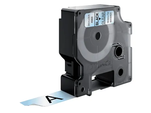 Labeltape Dymo 45800 D1 S720820 19mmx7m zwart op transparant