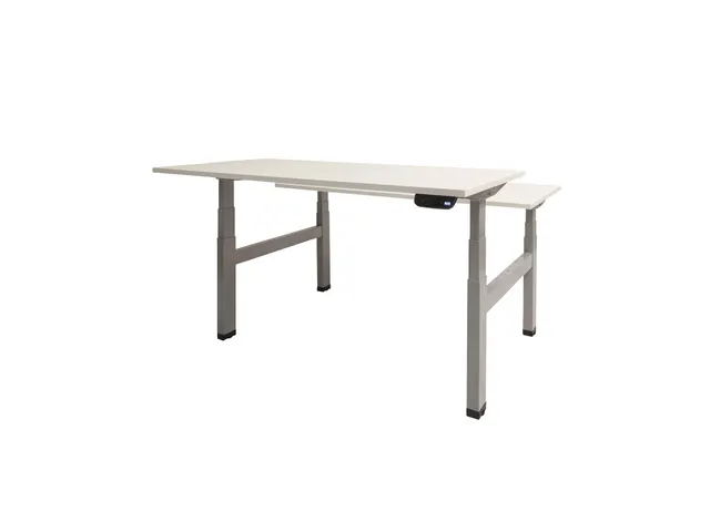 Dextro Plus Duo Zit-sta Bureau Elektrisch 120x80 Krijtwit 25mm Alu