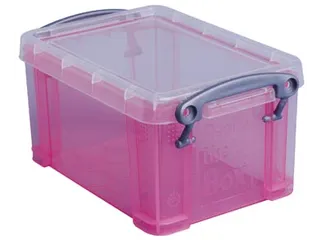 Opbergdoos 0,7 Liter Transparant Roze - 1