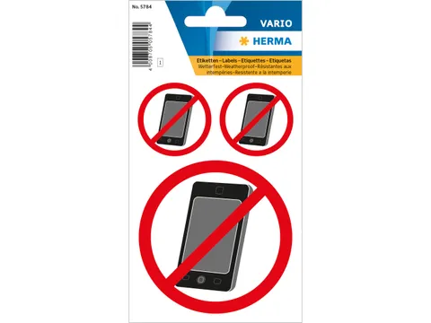 Waarschuwing Etiket Herma 5784 Telefoon Verboden 3 stuks