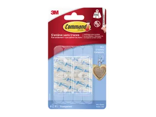 Haak Command mini inclusief bevestigingsstrip transparant 6 stuks - 4