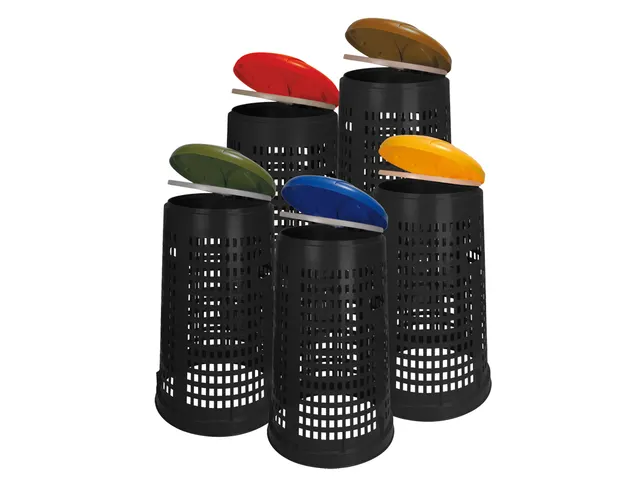 Geperforeerde Kunststof Afvalbak Ruff 110 Liter Zwart Grijs