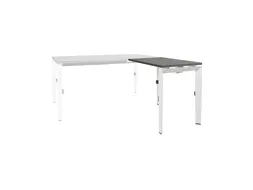 Bureau Linesto N3 aanbouwtafel 120x60cm logan eiken 25mm wit