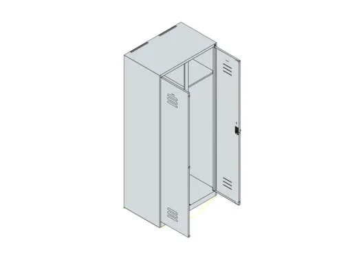 locker voor scheiding van kleding,HxBxD 1850x800x500mm,2vak