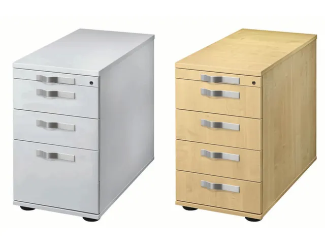 caisson de bureau,HxlxP 720-760x428x800mm,4tiroir(s),poignée ondulée