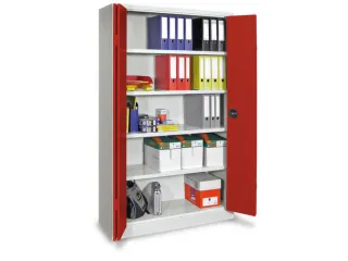 Ruime Vouwdeurkast 1950x1200x500mm 4legborden Ral7035 Front Ral3000 - 2