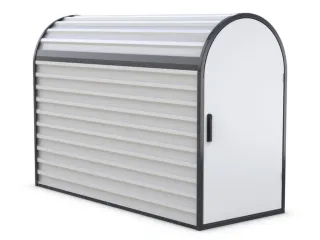 fietsgarage,HxBxD 1400x820x2050mm,cil.-slot,staal,RAL7035/RAL7016 - 2