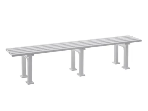 Kunststofbank 415x2000x370mm Zit H 415mm 5 Latten 3 Pootstellen Wit