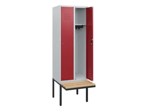 locker met bank,HxBxD 1950x600x815mm,2vak,vak B 300mm,cil.-slot