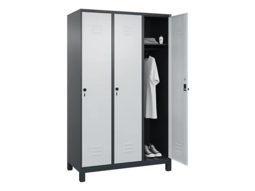 locker,HxBxD 1950x1200x500mm,3vak,vak B 400mm,draaigrendel,voeten