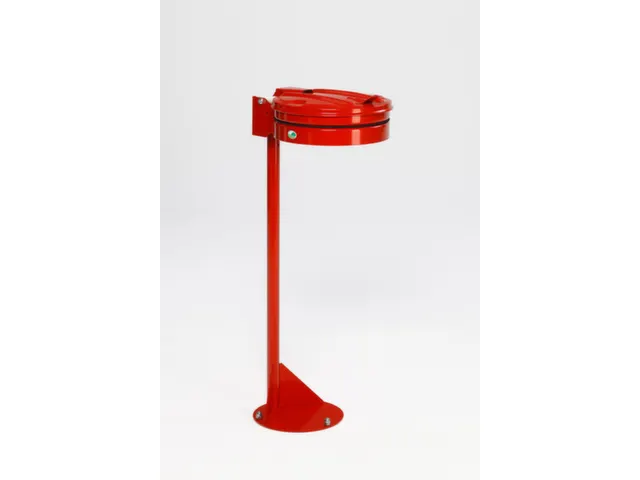 Afvalverzamelaar 120 Liter Staander Plaatstaal Met Deksel Rood