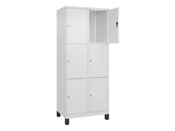 lockerkast,HxBxD 1950x800x500mm,2x3vakken,vak B 400mm,cil.-slot,voeten