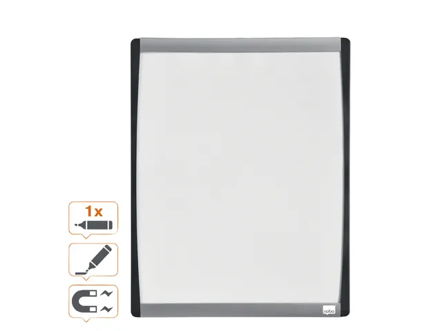 Nobo droog uitwisbaar whitebord met gewelfde lijst 35.5x28cm