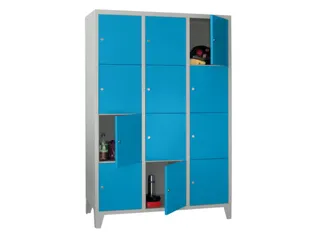 lockerkast,HxBxD 1850x1200x500mm,3x4vakken,RAL7035,front RAL5012 - 2