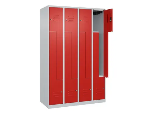 Z-garderobekast,HxBxD 1850x1200x500mm,vak B 150/300mm,cil.-slot