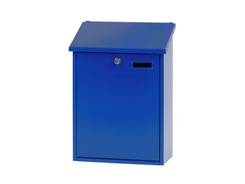muurbrievenbus,blauw,HxBxD 445x325x160mm,inworp boven,uitname voor