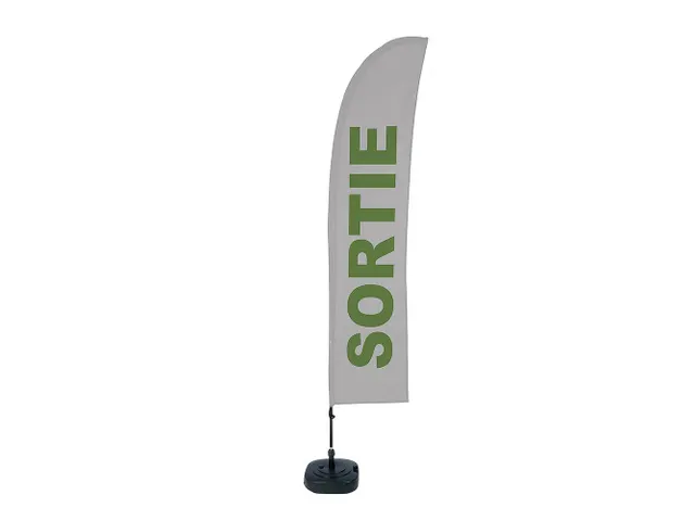 Beachflag 430cm complete set "SORTIE" Grijs met Groen