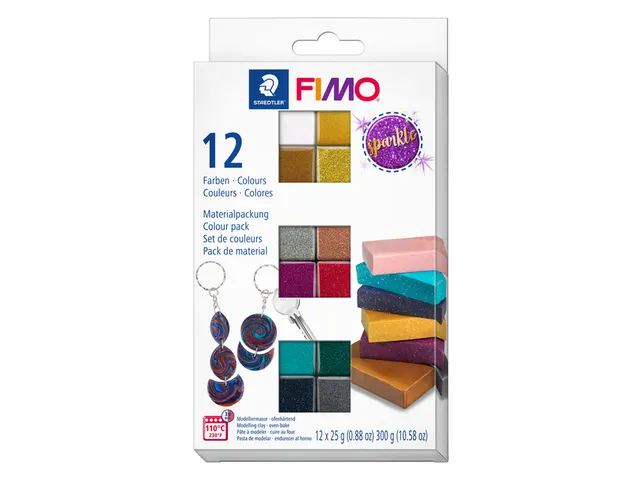Klei Fimo effect colour pak à 12 sparkelende kleuren