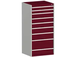ladekast HxBxD 1600x800x650mm 9laden RAL7035 front RAL3004