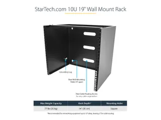 10U Wandmonteerbaar Netwerk Rack 19 inch Zwart - 2