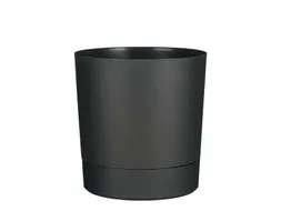 Plantenpot Mica Coco met schotel rond antraciet 29.5 x 28 cm