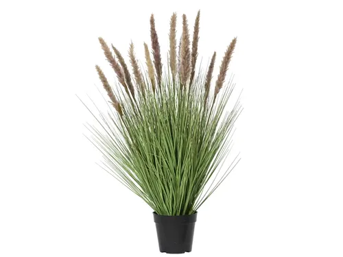 Kunstgras Everlands met pluimen 80cm bruin in pot