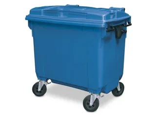 Vuilcontainers,660l,romp HDPE blauw,HxBxD 1165x1265x775mm,4zwenkwielen - 2