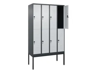 dubbeldekse locker,HxBxD 2120x1200x500mm,4x2vak.,vak B 300mm - 2