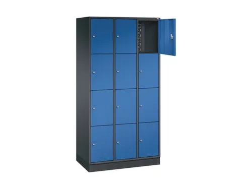 lockerkast,HxBxD 1950x920x500mm,3x4vakken,cil.-slot,sokkel